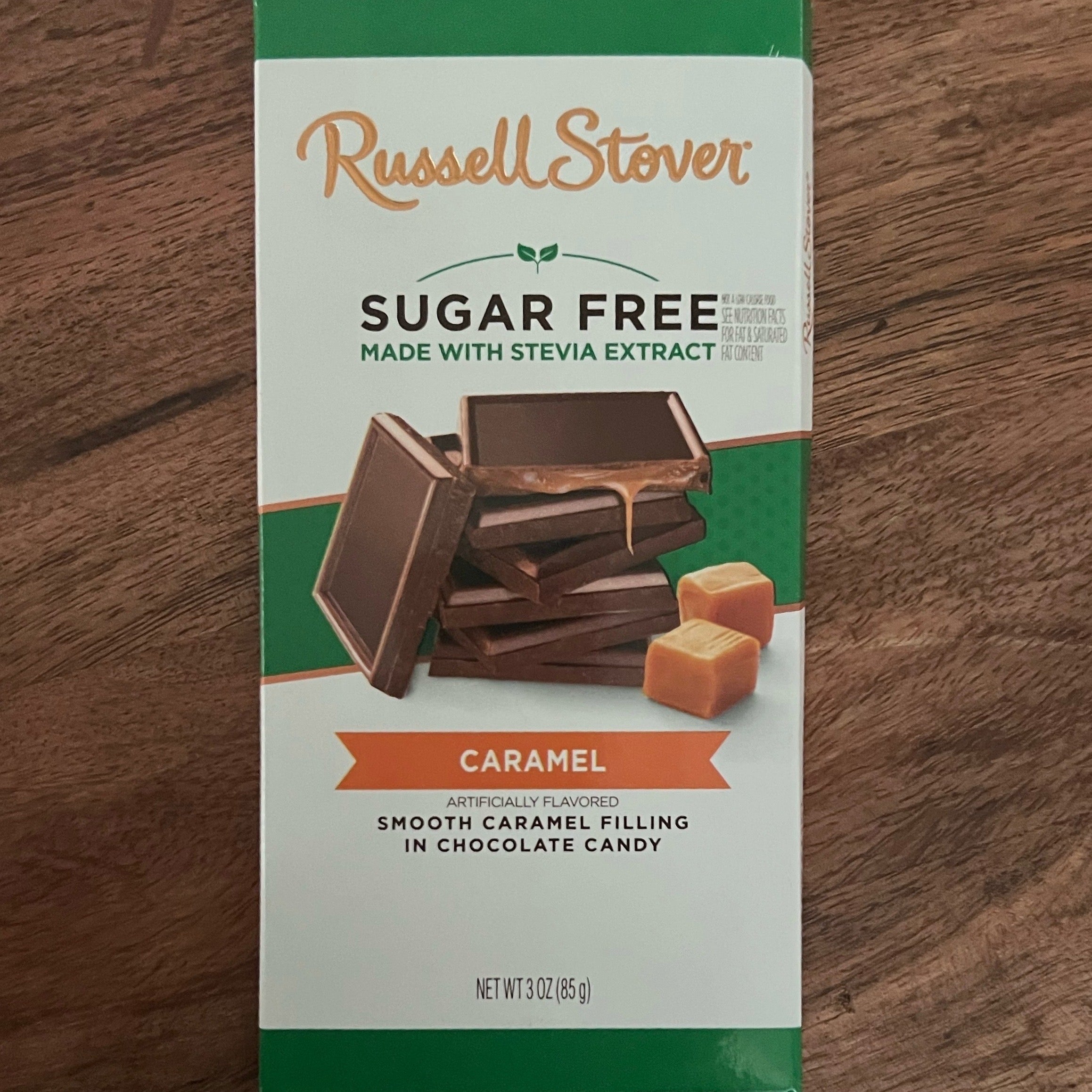 Russell Stover Chocolate Candy, Sugar Free, Peanuts, Caramel & Nougat - 3 oz