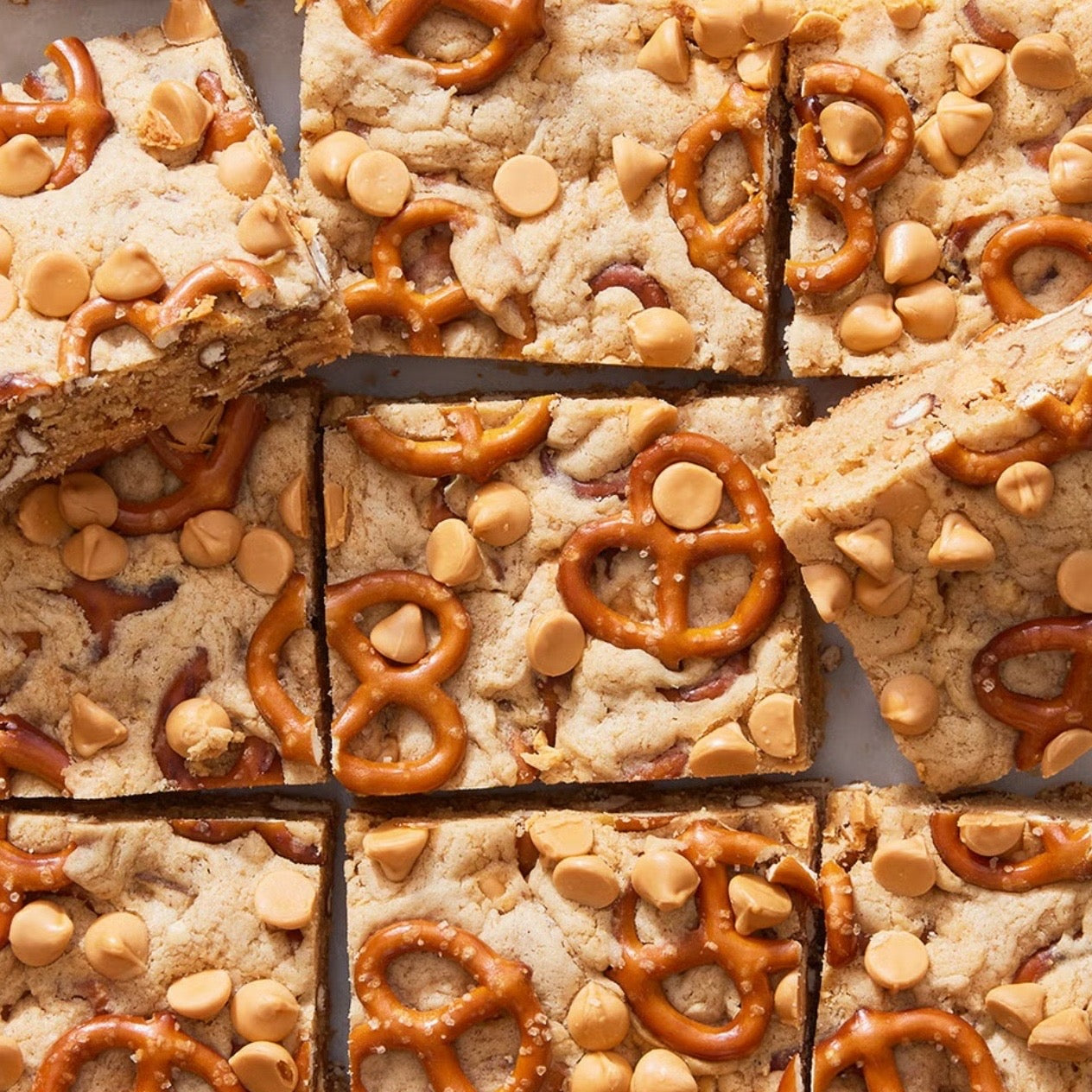 KCJ Bakery Peanut Butter Pretzel Butterscotch Blondies