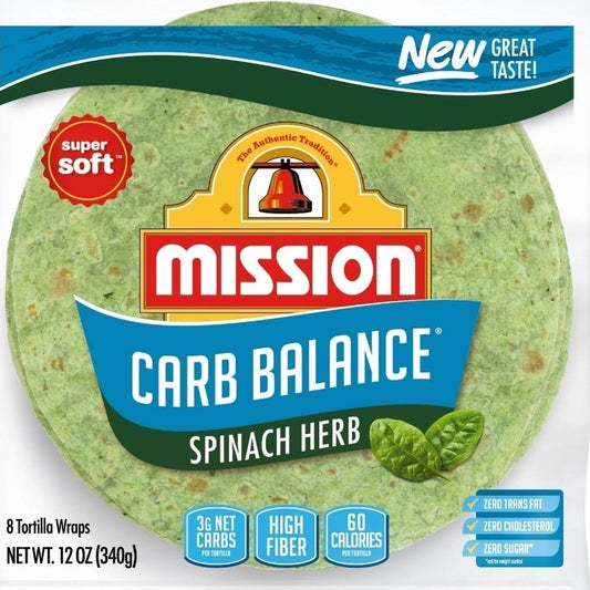 Mission Spinach herb low carb wraps
