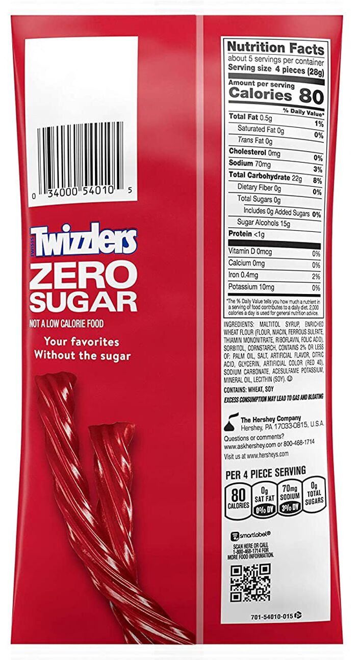 Twizzlers zero sugar strawberry licorice